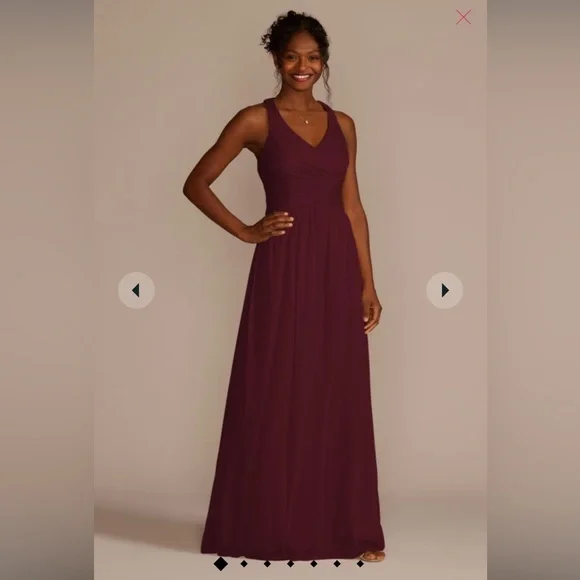 david's bridal wine color bridesmaid dress Strapless Pleated Wine Red Ruffle Bridesmaid Dress – FancyVestido main image 1